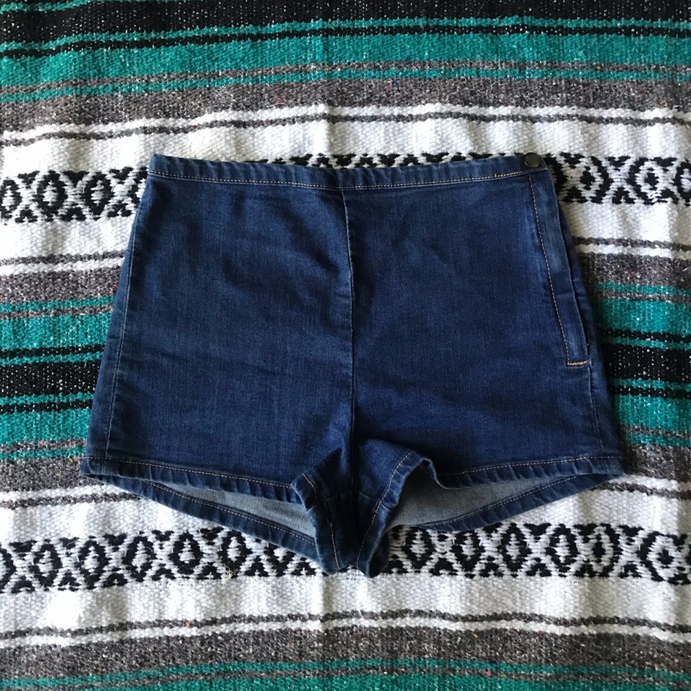Vintage Style High Waisted Denim Shorts